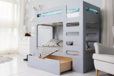 Ліжко двоярусне IndigoWood Cubed із ящиком gray 190x90см